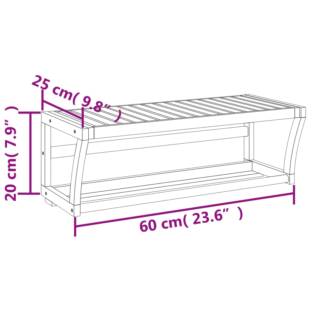 vidaXL Handtuchregal Wandmontage 60x25x20 cm Bambus