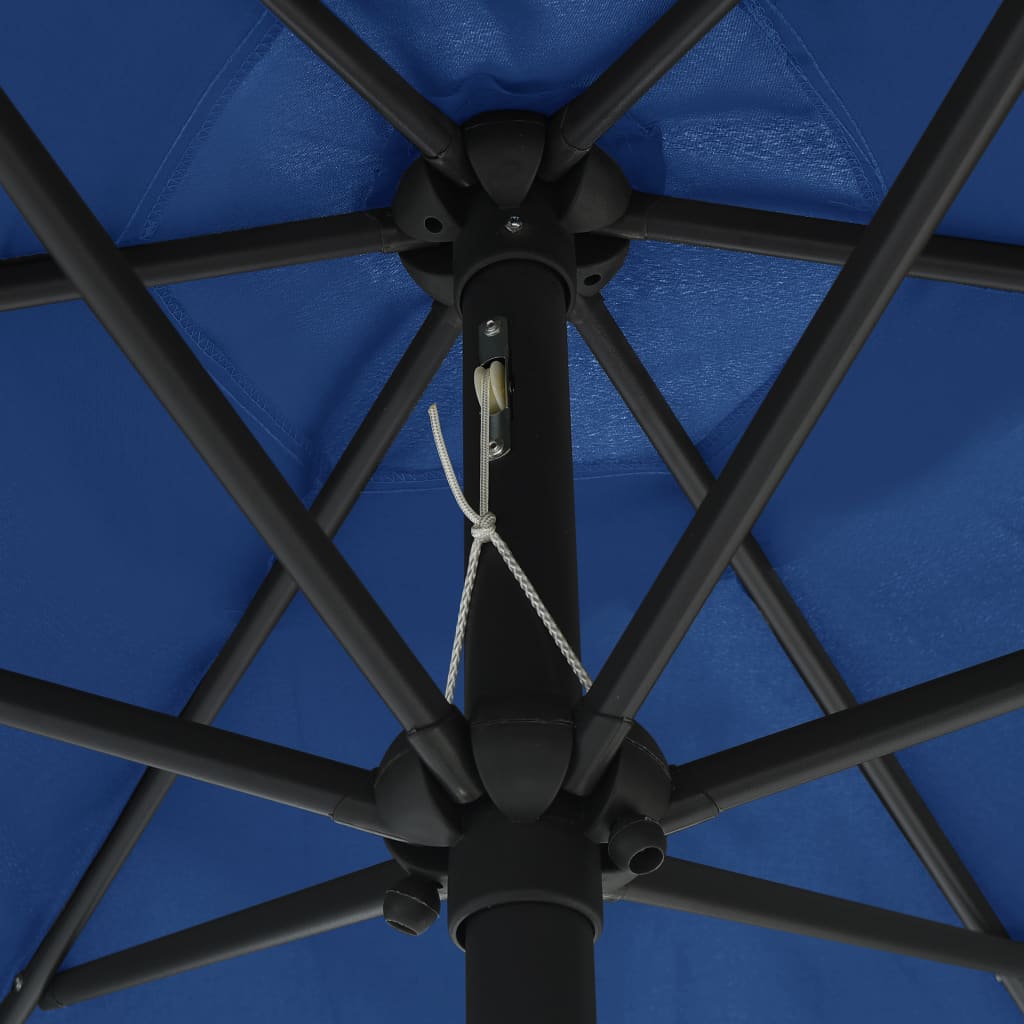 vidaXL Sonnenschirm mit Aluminium-Mast 270 x 246 cm Azurblau