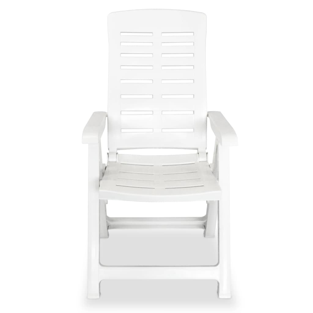vidaXL Garten-Liegestühle 6 Stk. Kunststoff Weiß