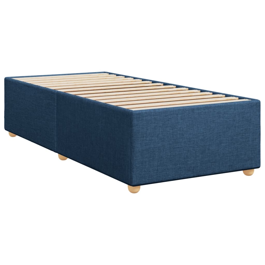 vidaXL Boxspringbett mit Matratze Blau 90x200 cm Stoff