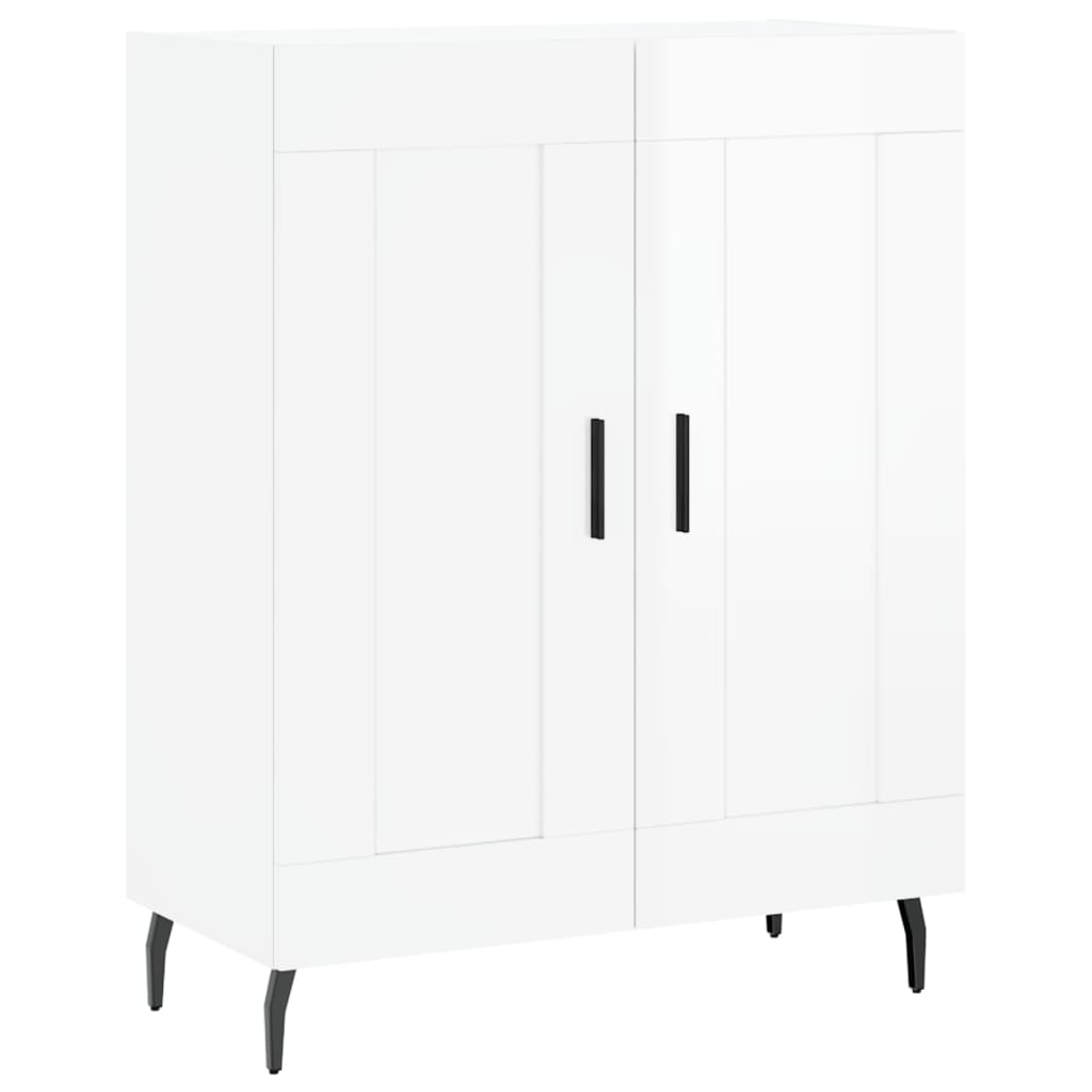 vidaXL Highboard Hochglanz-Weiß 69,5x34x180 cm Holzwerkstoff