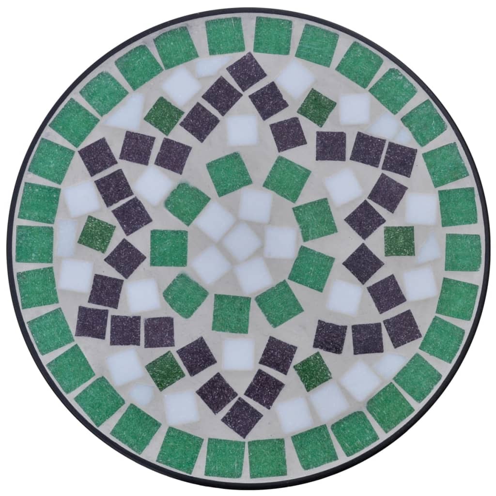 vidaXL Beistelltisch Mosaik Grün und Weiß