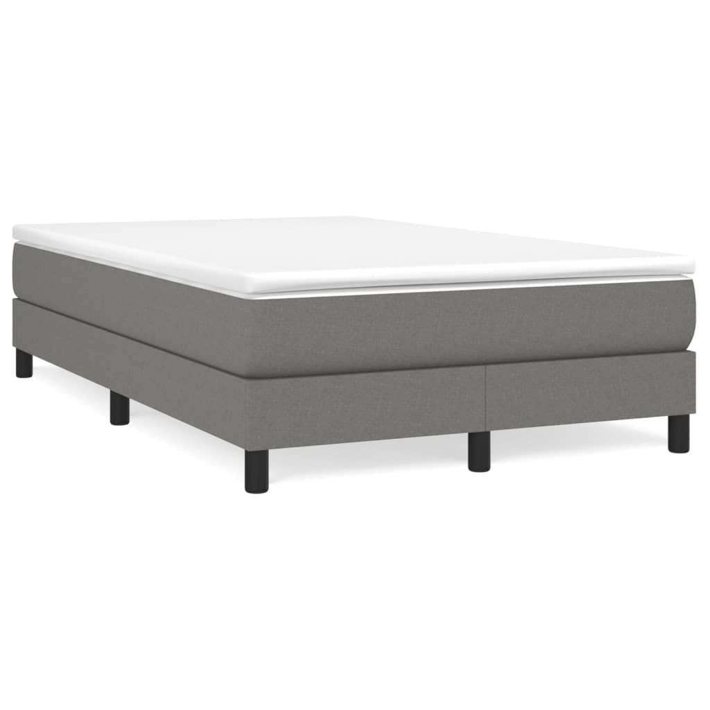 vidaXL Boxspringbett mit Matratze Dunkelgrau 120x200 cm Stoff