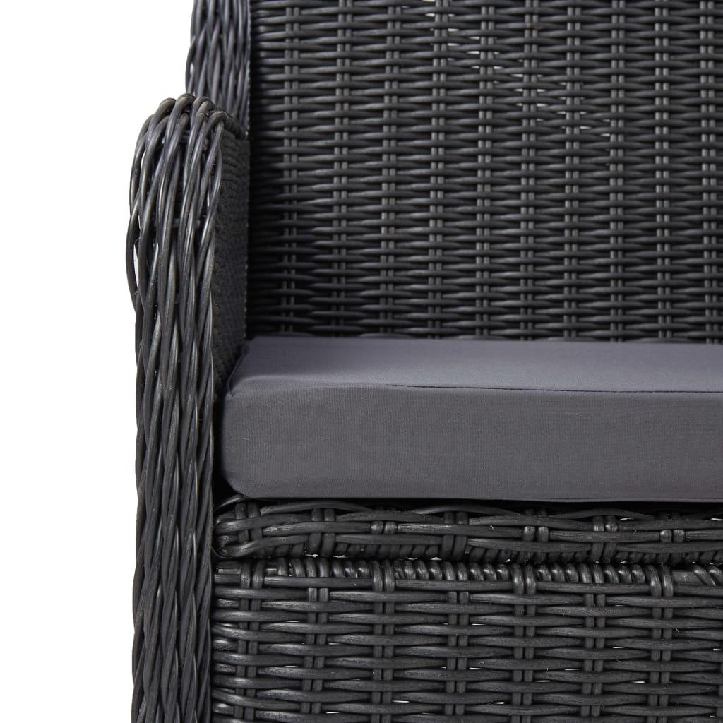 vidaXL 9-tlg. Garten-Essgruppe Poly Rattan Schwarz