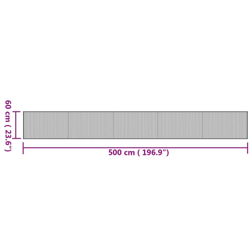 vidaXL Teppich Rechteckig Natur 60x500 cm Bambus