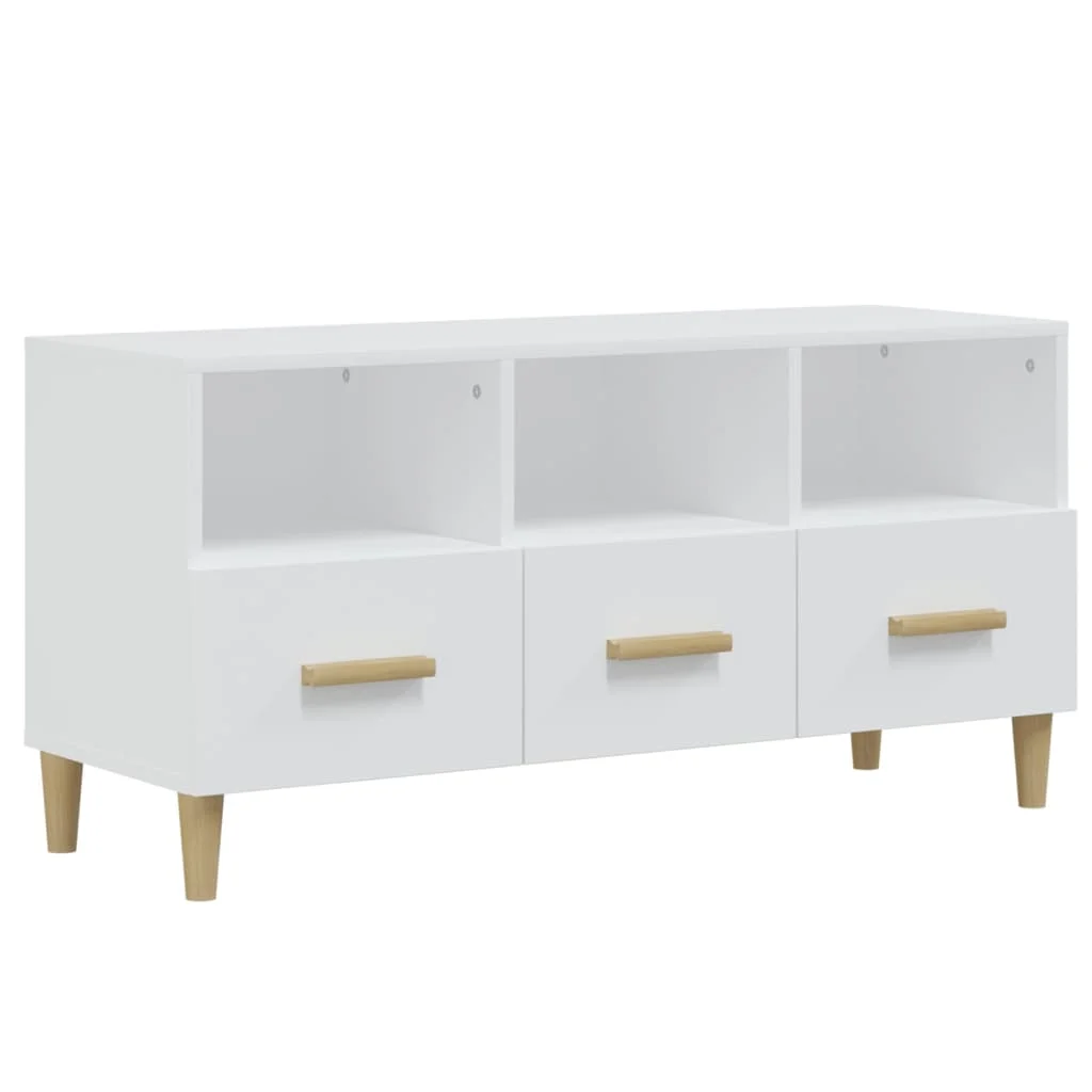 vidaXL TV-Schrank Hochglanz-Weiß 102x36x50 cm Holzwerkstoff