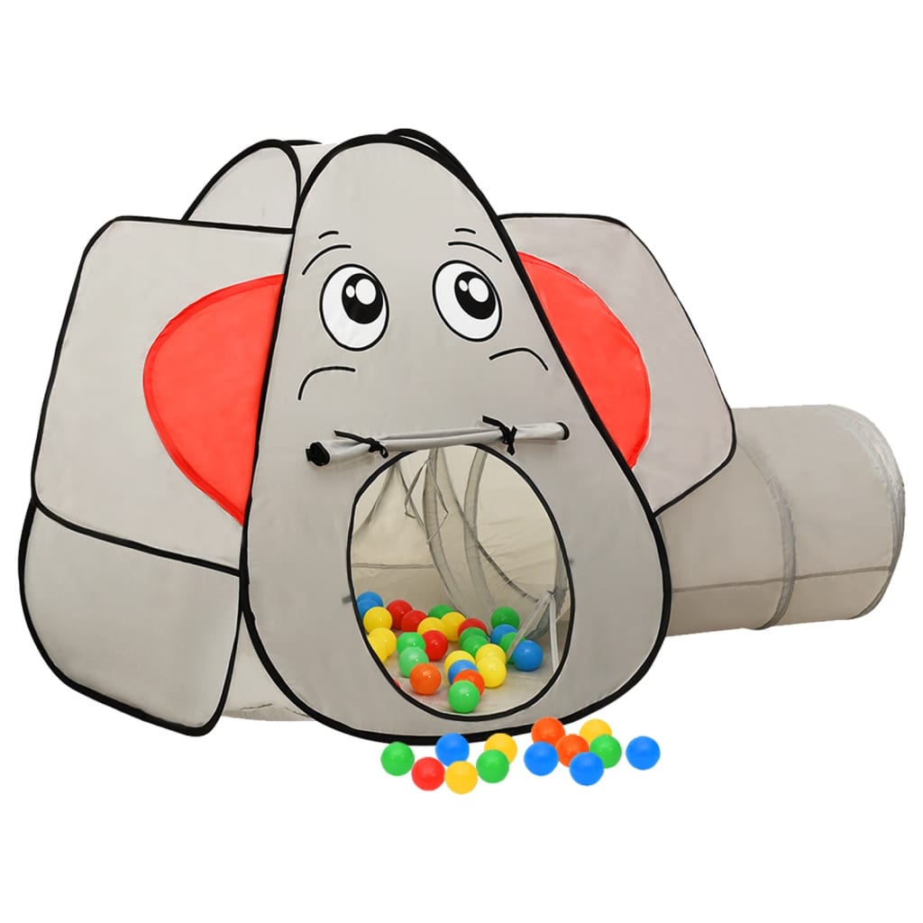 vidaXL Spielzelt in Elefanten-Form mit 250 Bällen Grau 174x86x101 cm
