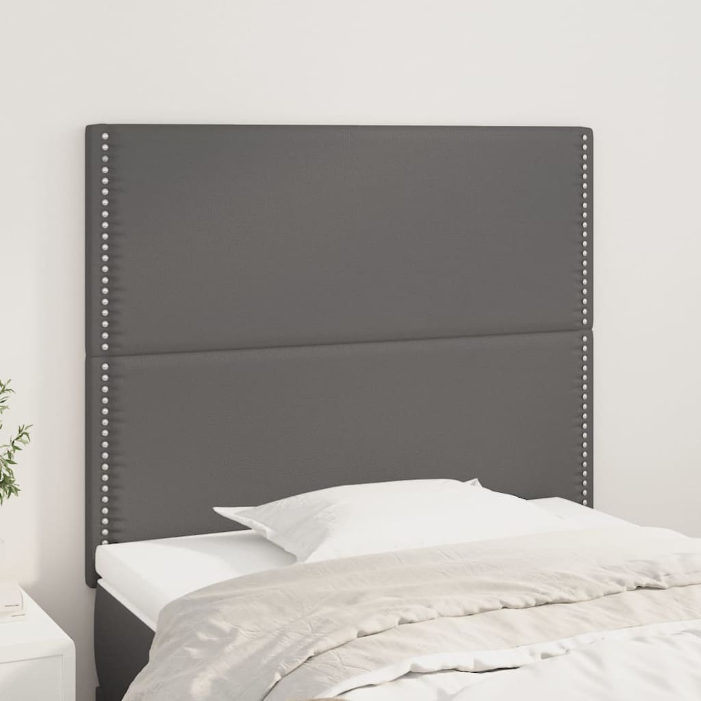 vidaXL Kopfteile 2 Stk. Grau 100x5x78/88 cm Kunstleder