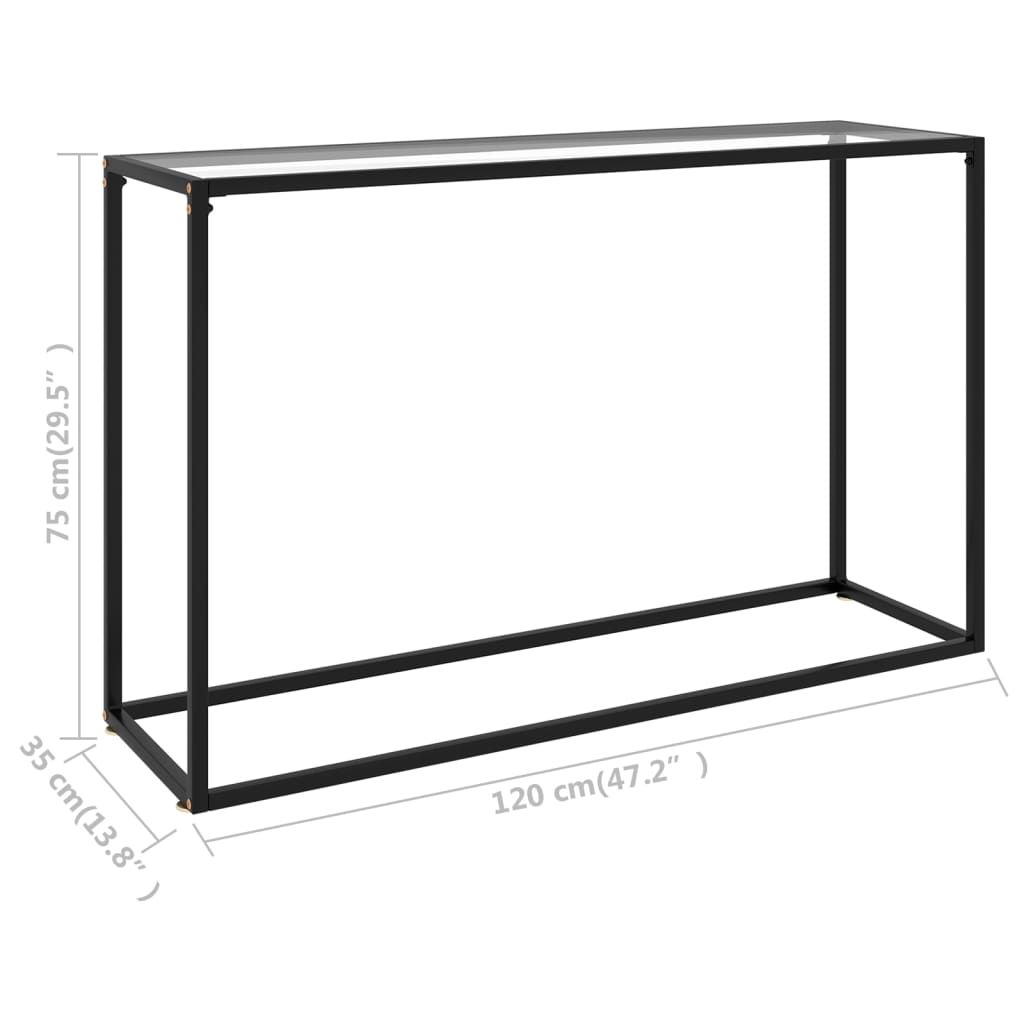 vidaXL Konsolentisch Transparent 120x35x75 cm Hartglas