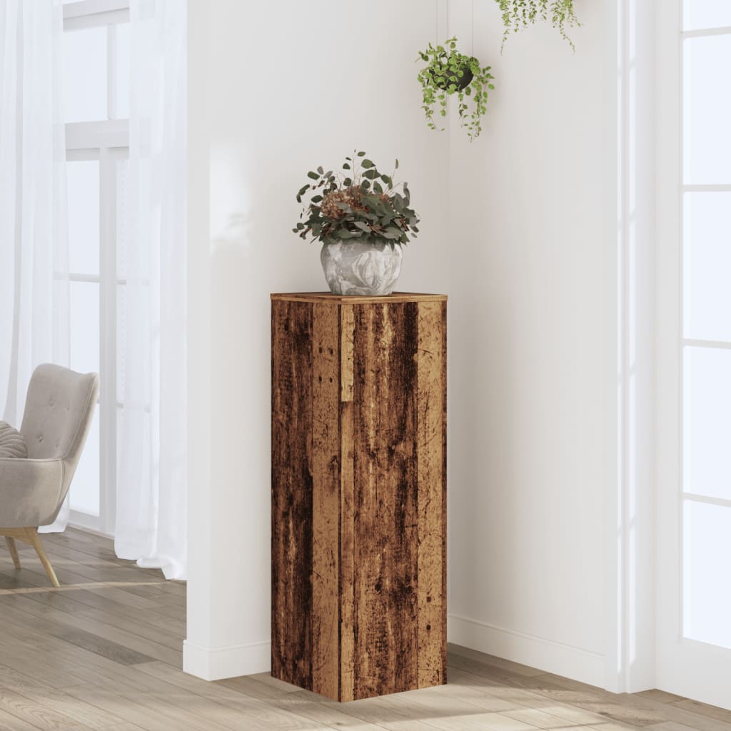 vidaXL Pflanzenständer Altholz-Optik 33x33x100 cm Holzwerkstoff