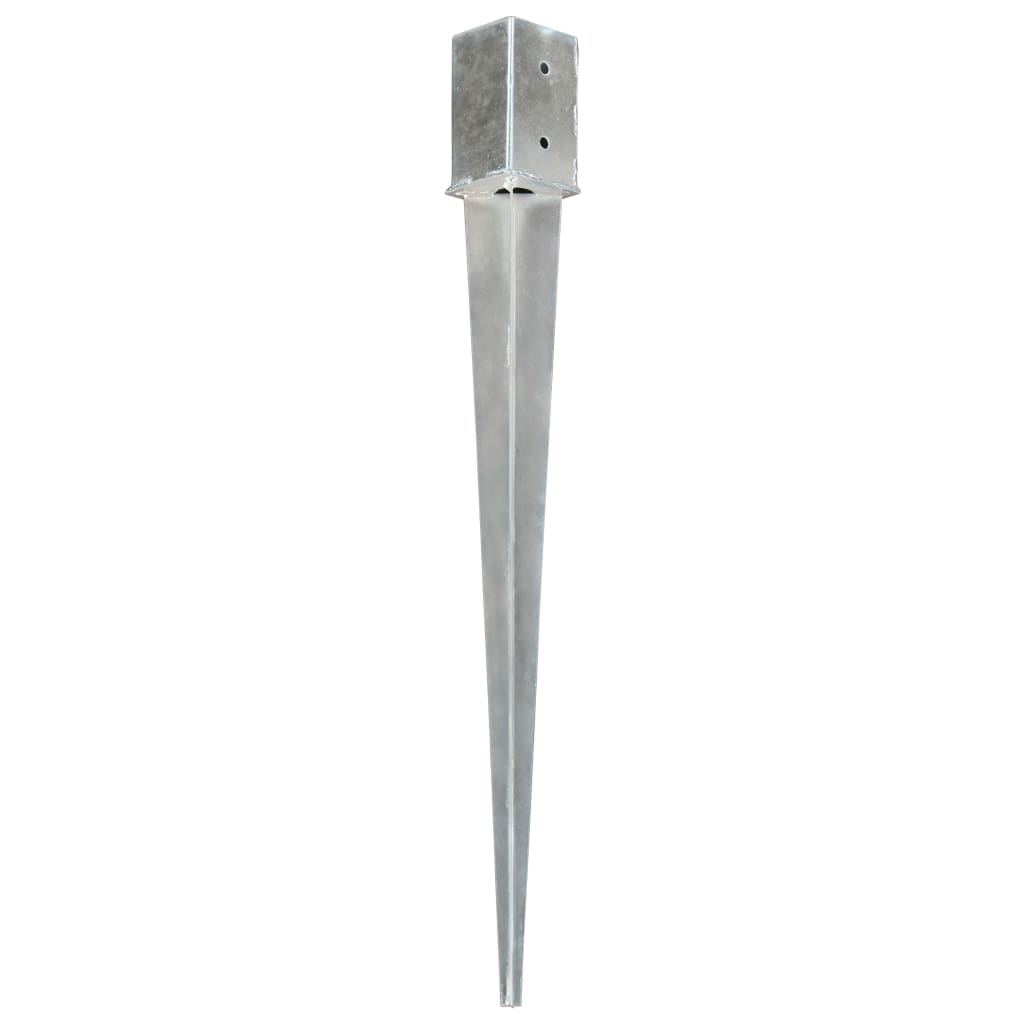vidaXL Erdspieße 6 Stk. Silbern 8×8×91 cm Verzinkter Stahl