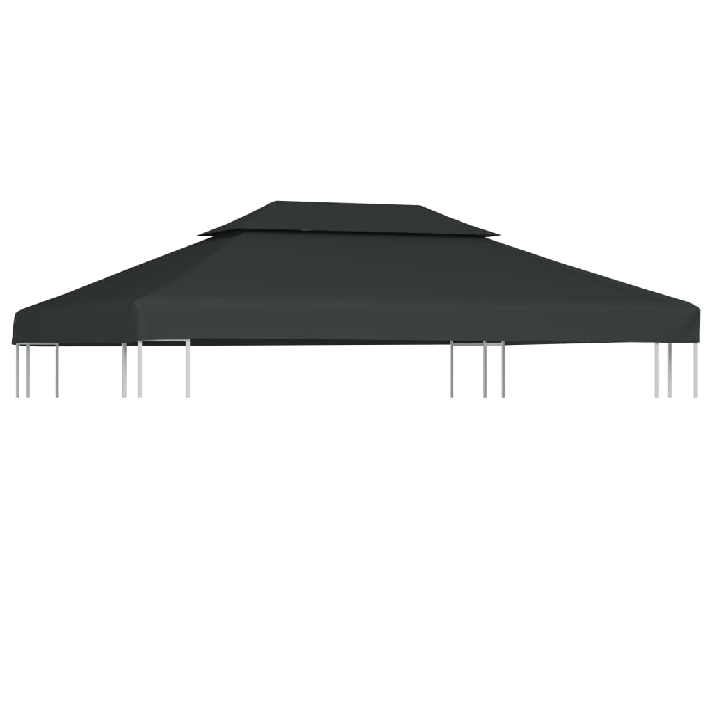 vidaXL Pavillon-Dachplane mit Kaminabzug 310 g/m² 4x3 m Anthrazit