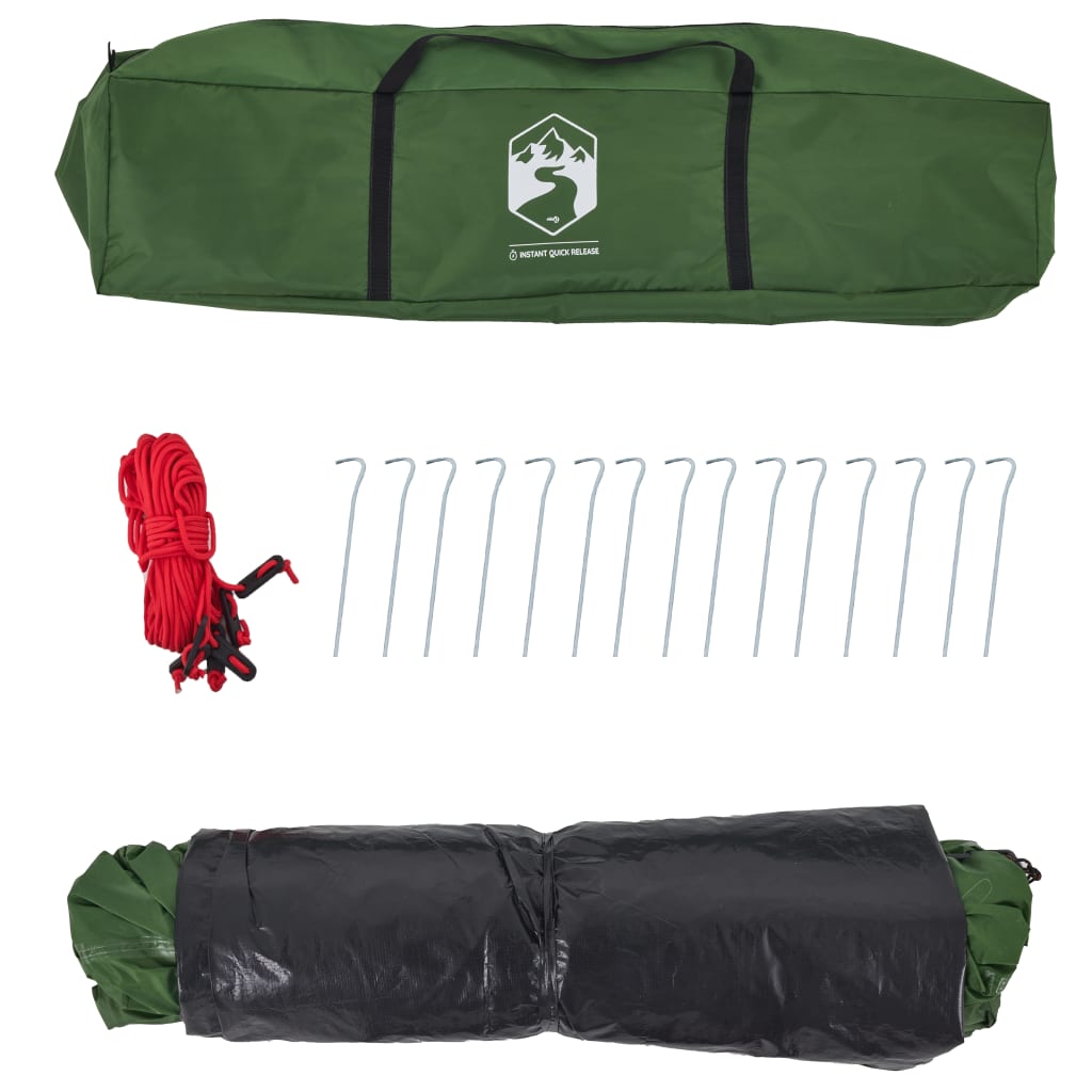 vidaXL Kuppel-Campingzelt 3 Personen Grün Quick Release