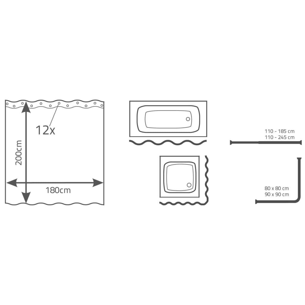 RIDDER Duschvorhang Gras Textil