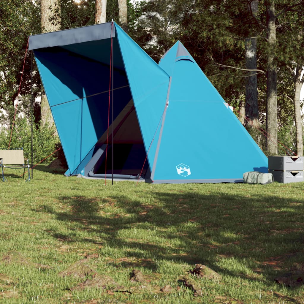 vidaXL Tipi-Familienzelt 6 Personen Blau Wasserdicht