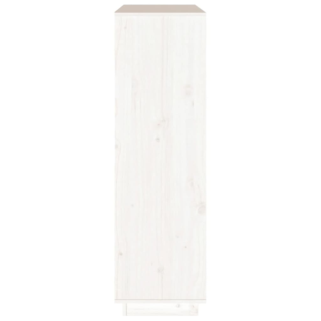vidaXL Highboard Weiß 110,5x35x117 cm Massivholz Kiefer