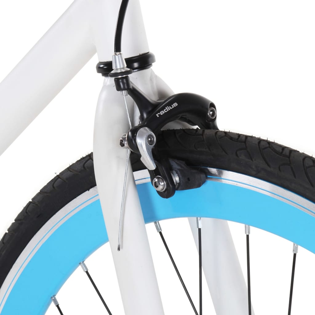 vidaXL Fahrrad mit Festem Gang Weiß und Blau 700c 51 cm