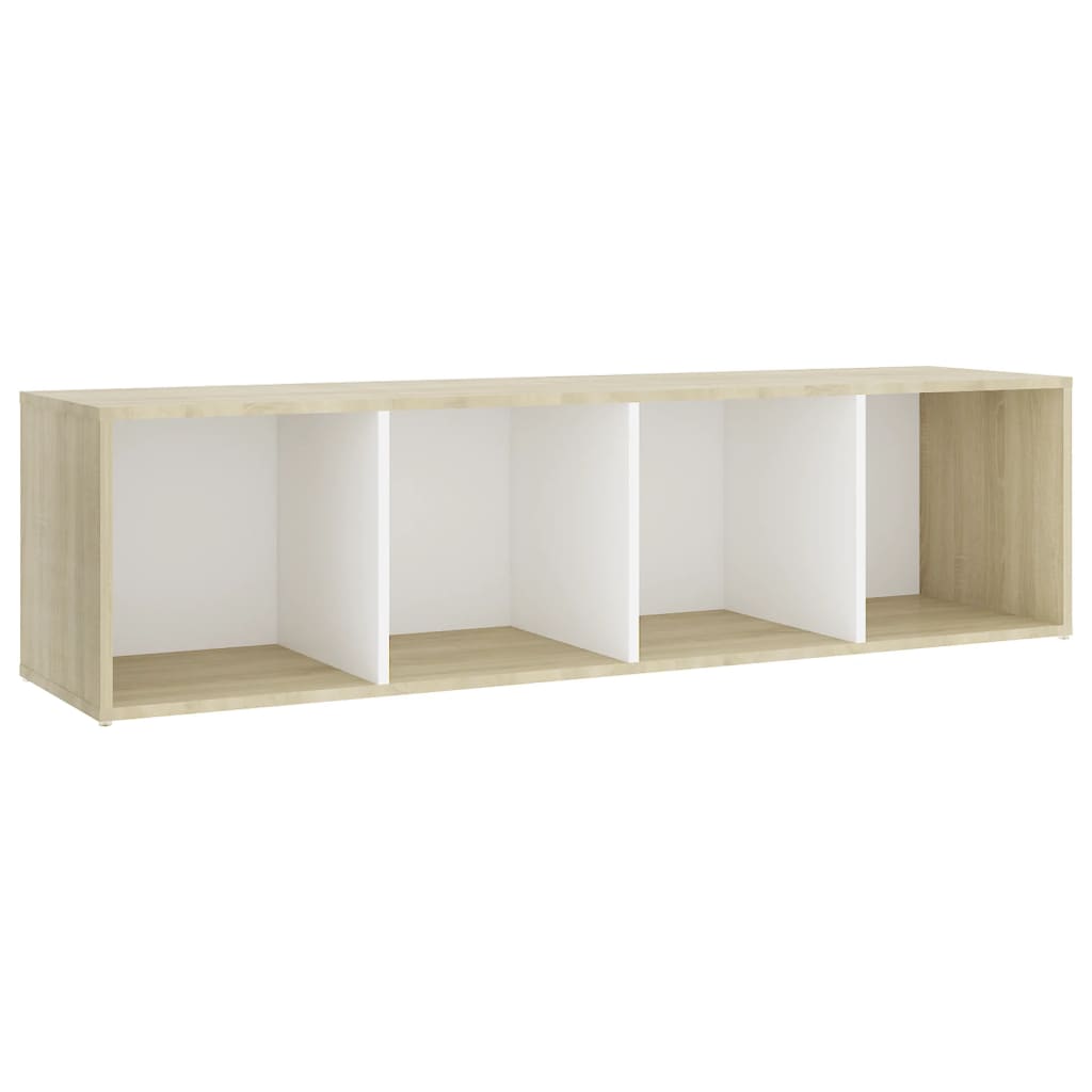 vidaXL 4-tlg. TV-Schrank-Set Weiß Sonoma-Eiche Holzwerkstoff