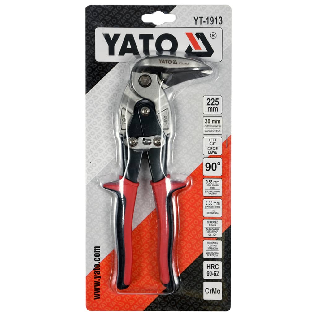 YATO Vertikal-Blechschere Links 225 mm Rot