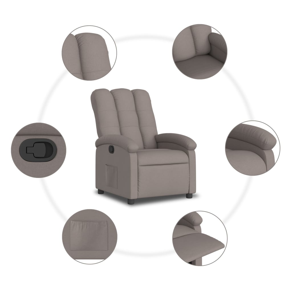 vidaXL Relaxsessel Taupe Stoff