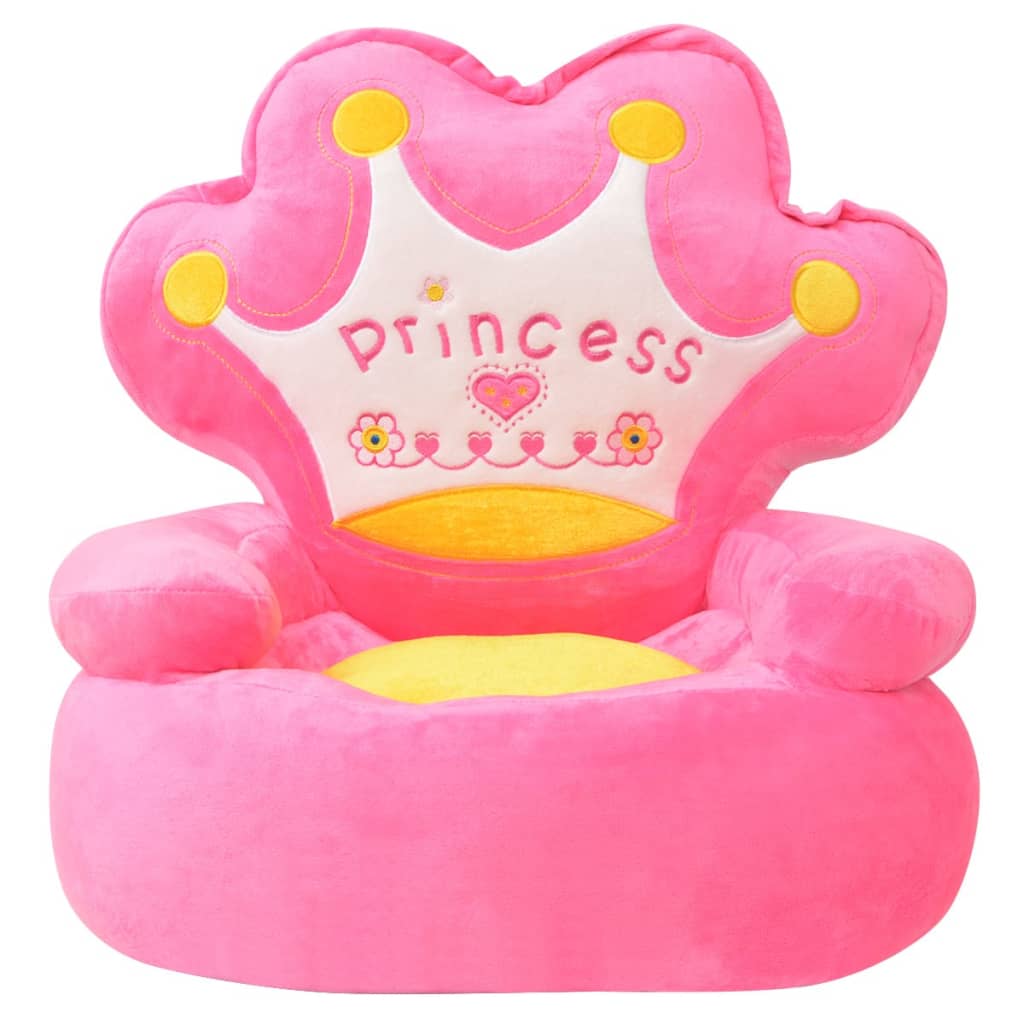 vidaXL Plüsch-Kindersessel Prinzessin Rosa