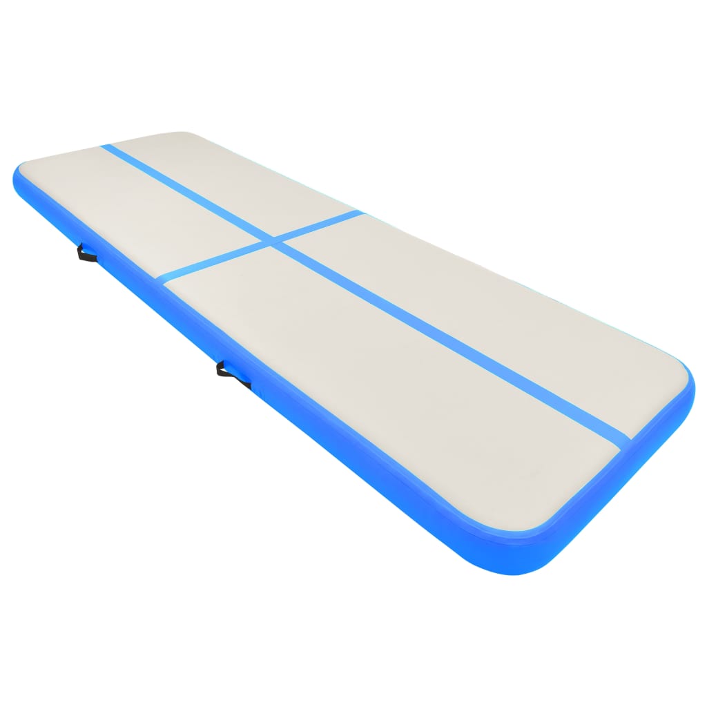vidaXL Aufblasbare Gymnastikmatte mit Pumpe 400x100x15 cm PVC Blau