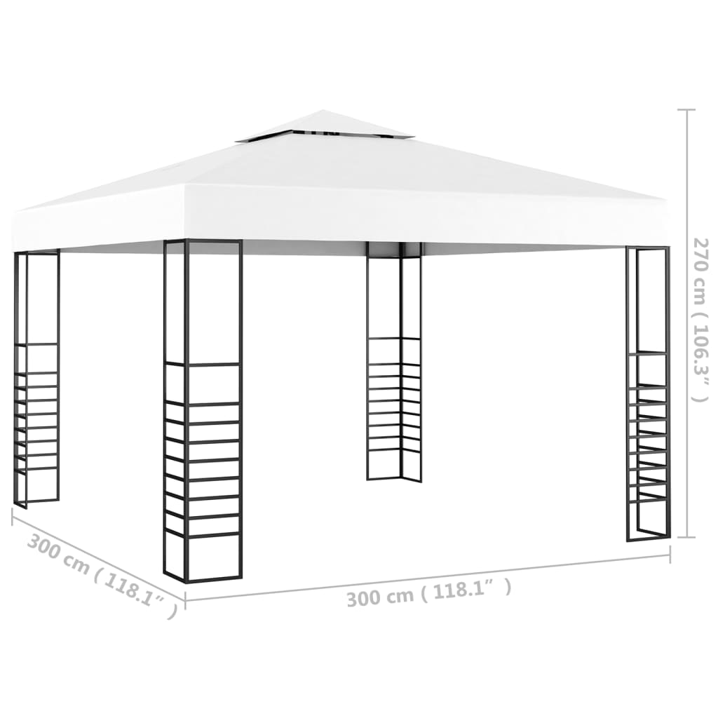 vidaXL Gartenpavillon 3×3 m Weiß