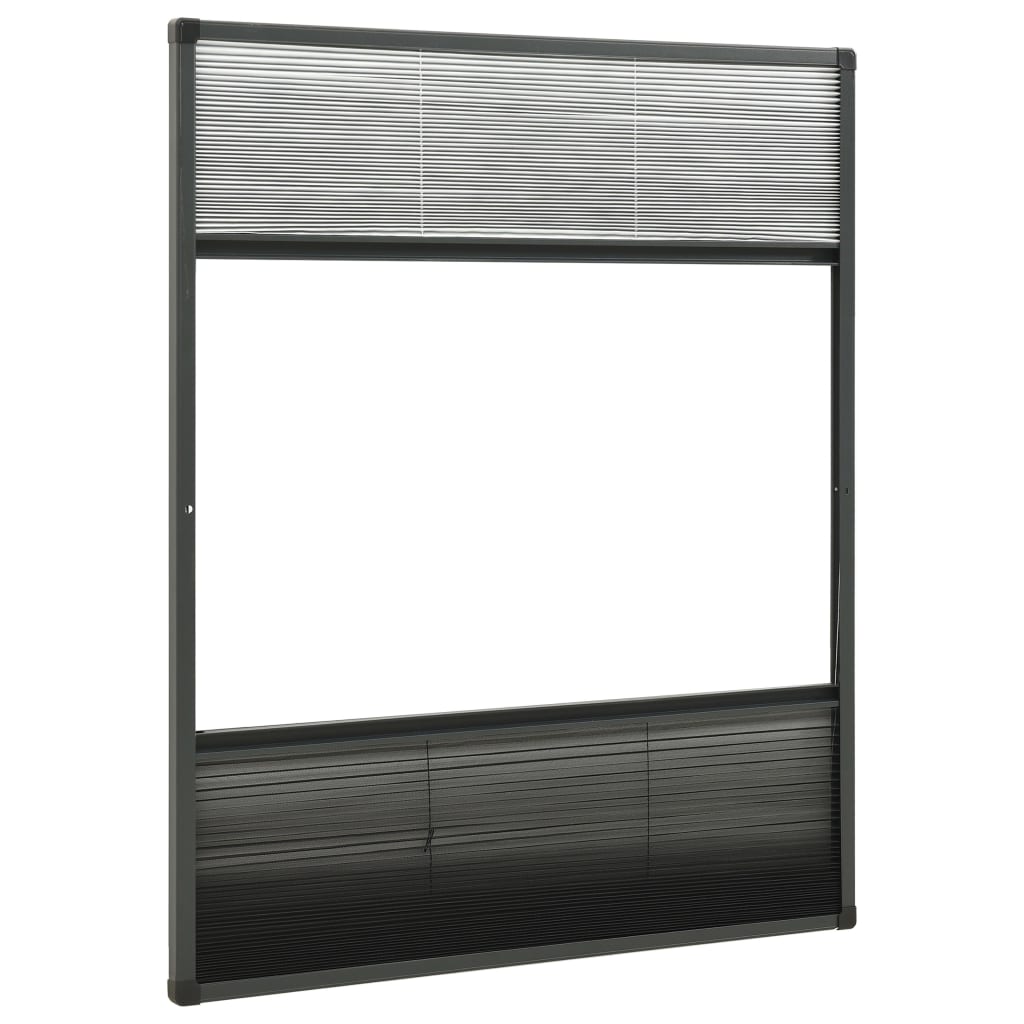 vidaXL Insektenschutz-Plissee für Fenster Alu 80x100 cm mit Jalousie