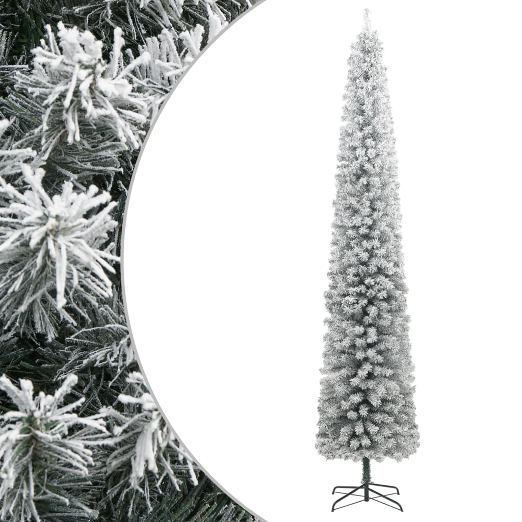 vidaXL Weihnachtsbaum Schlank mit Ständer Beschneit 300 cm PVC