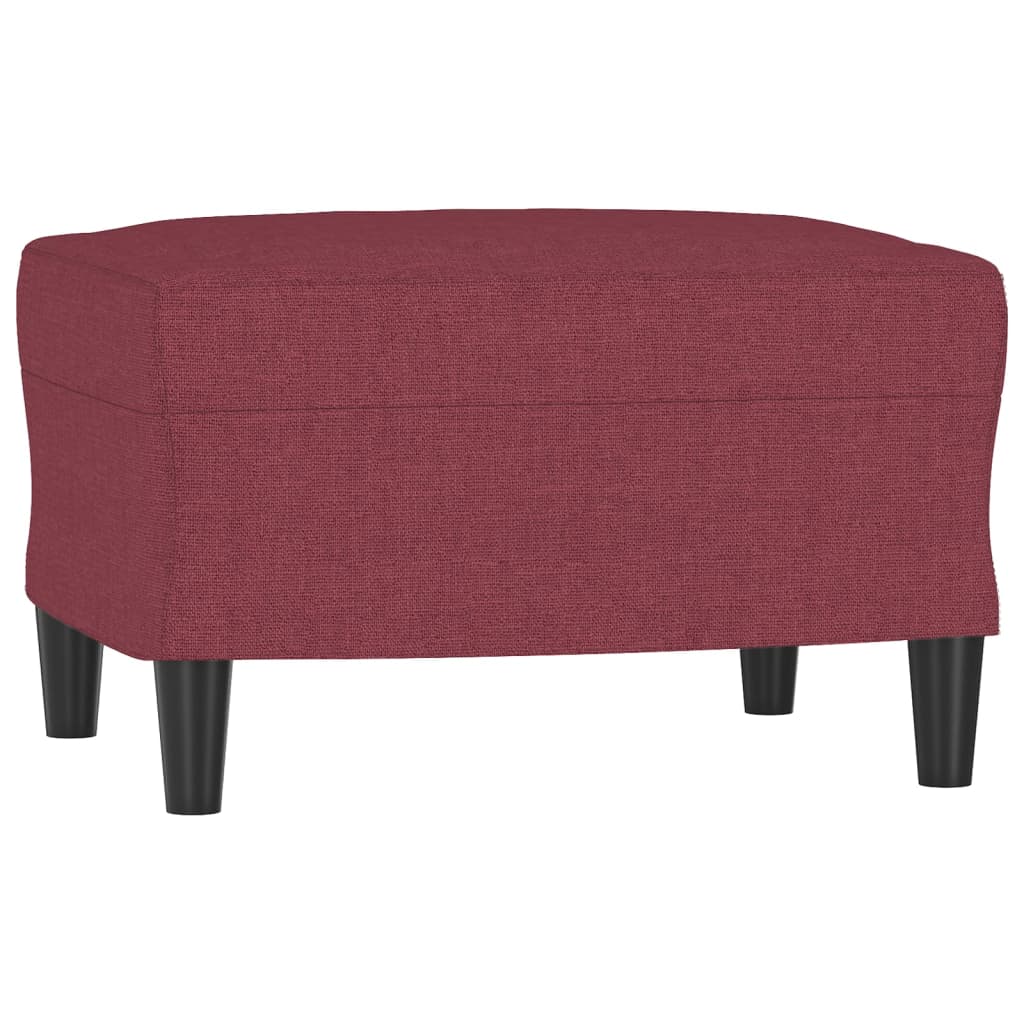 vidaXL 3-Sitzer-Sofa mit Hocker Weinrot 180 cm Stoff