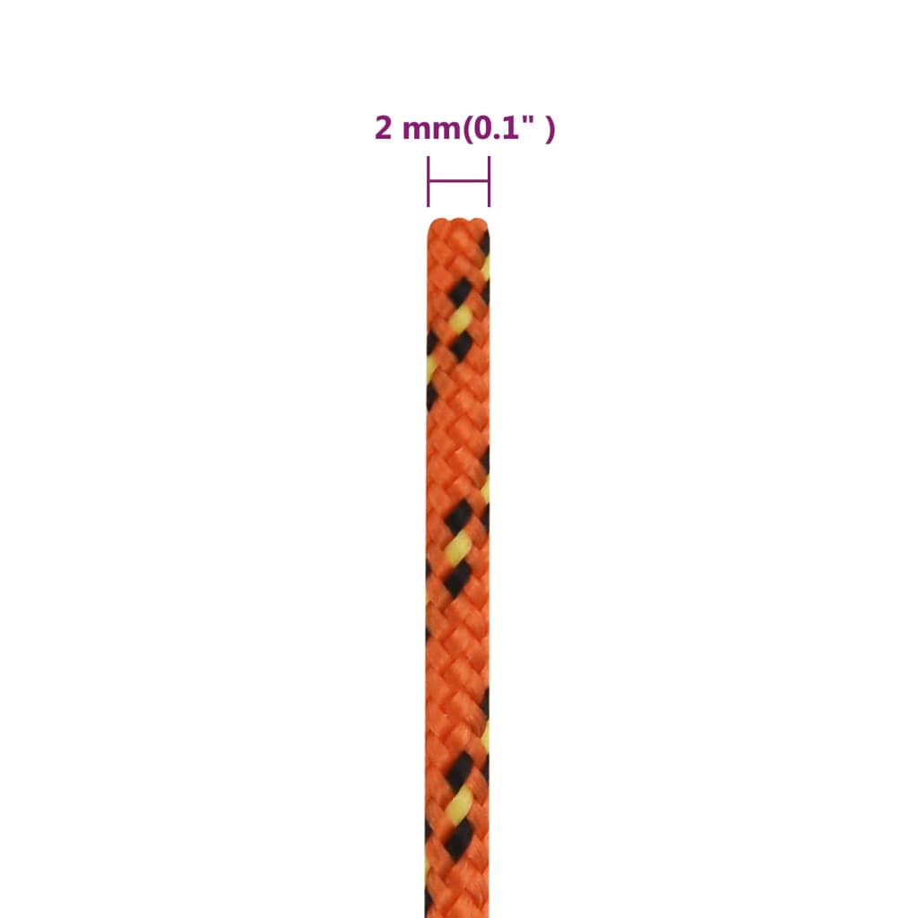 vidaXL Bootsseil Orange 2 mm 25 m Polypropylen