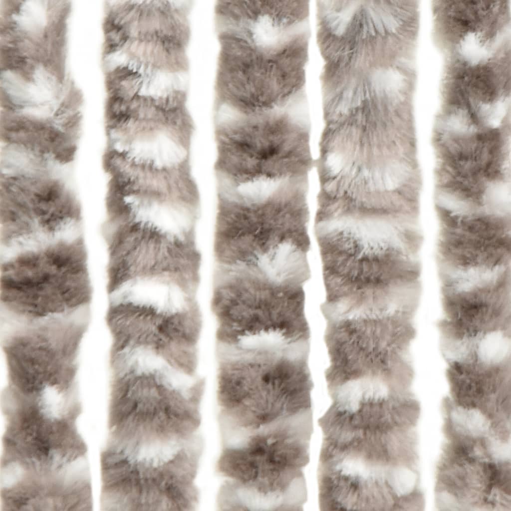 vidaXL Insektenschutz-Vorhang Taupe und Weiß 100x220 cm Chenille
