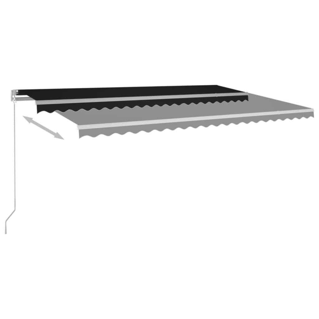 vidaXL Markise Manuell Einziehbar mit LED 500x350 cm Anthrazit