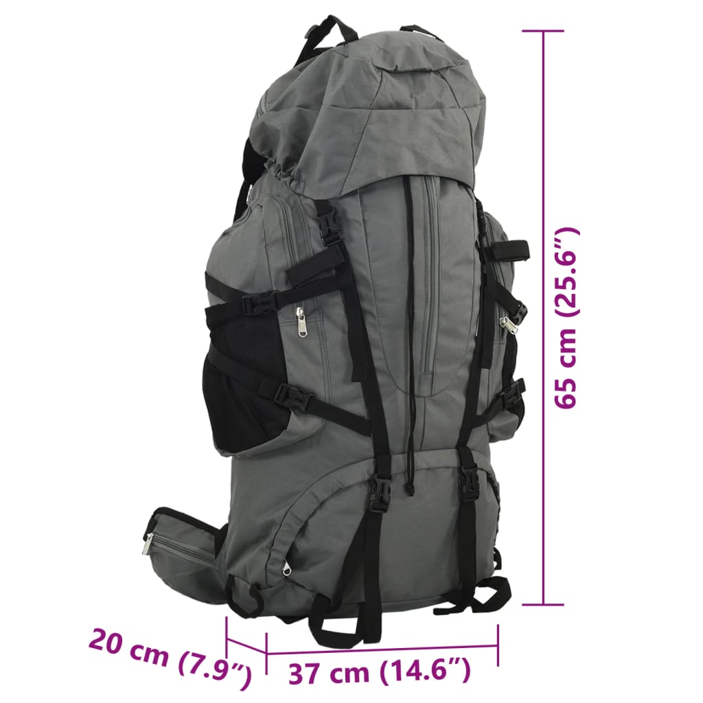 vidaXL Wanderrucksack Grau 60 L Oxford-Gewebe