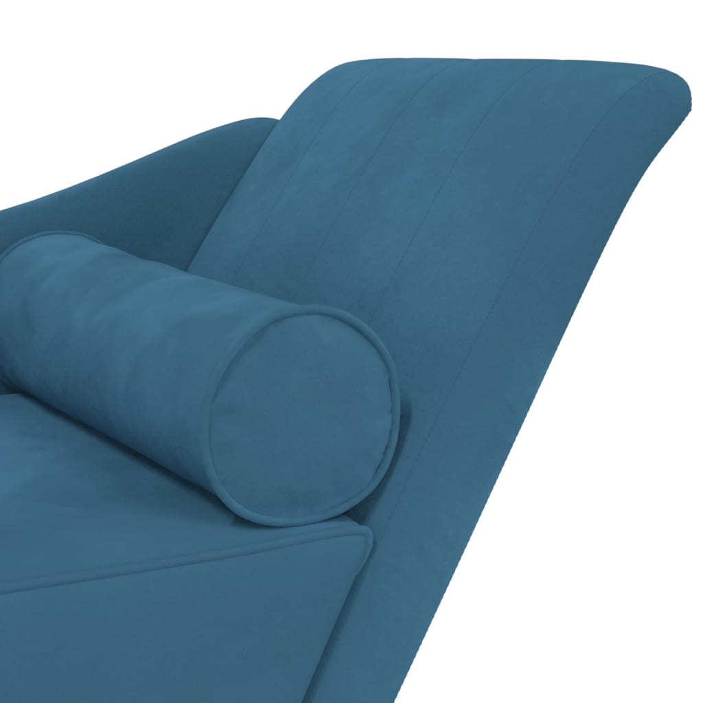 vidaXL Chaiselongue mit Kissen Blau Samt