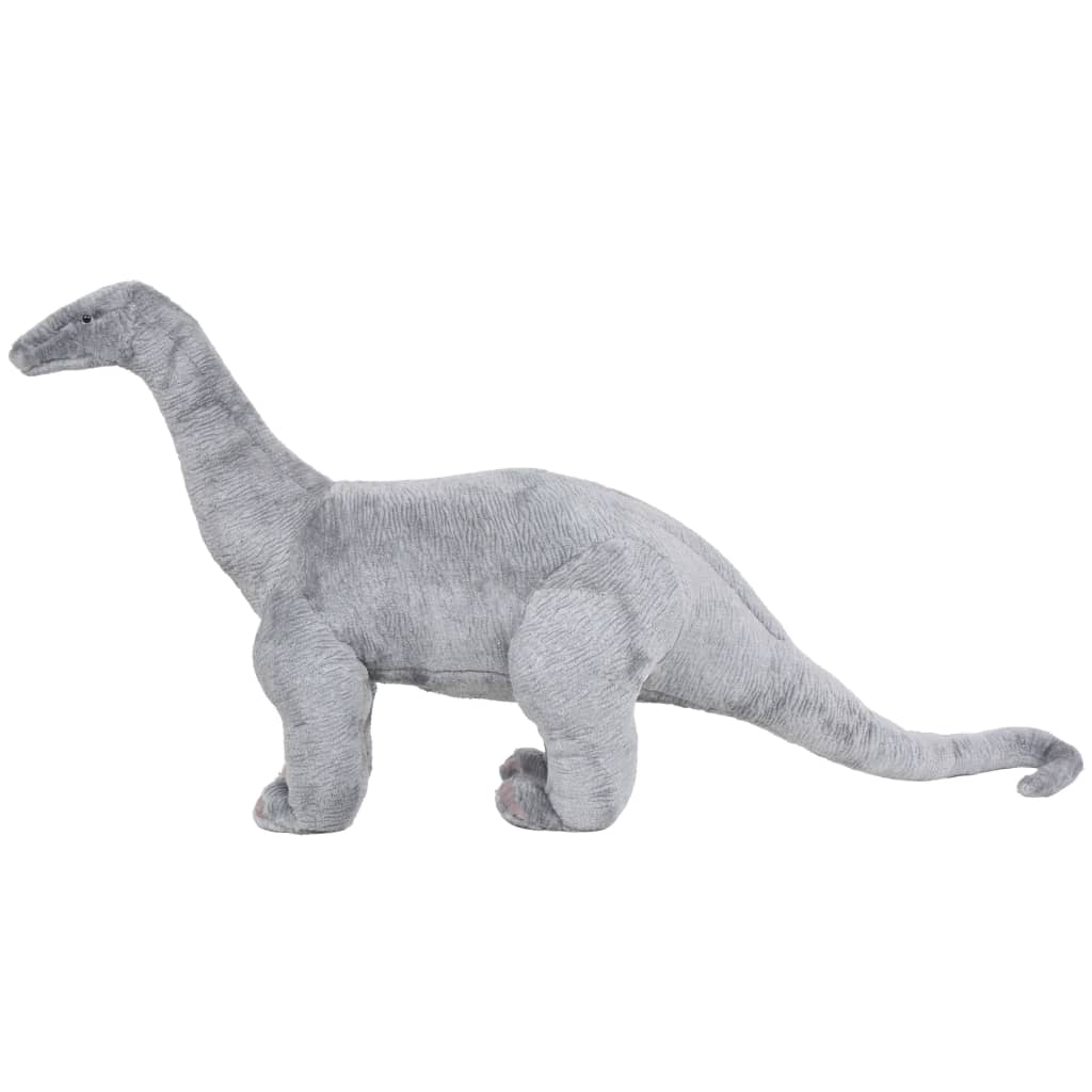 vidaXL Plüschtier Stehend Brachiosaurus Dinosaurier Grau XXL
