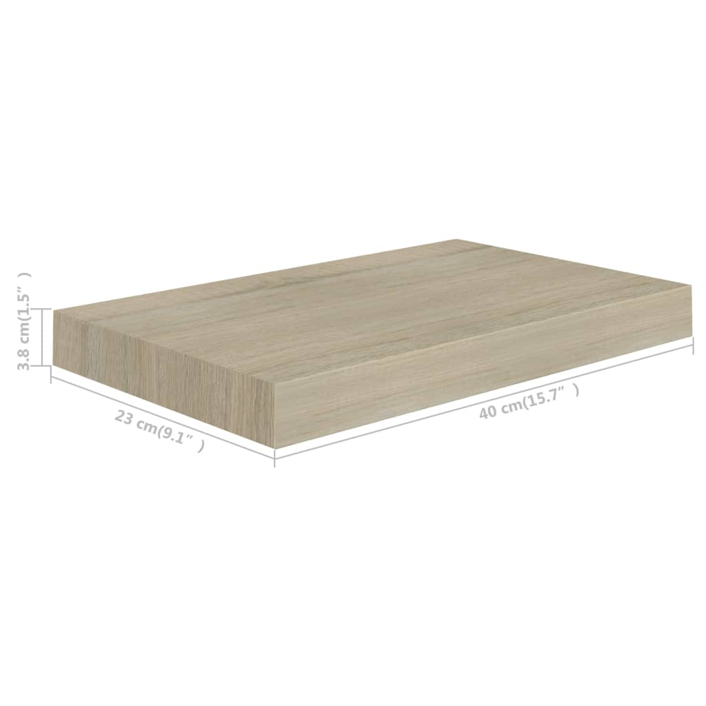 vidaXL Schwebendes Wandregal Eichefarben 40x23x3,8 cm MDF