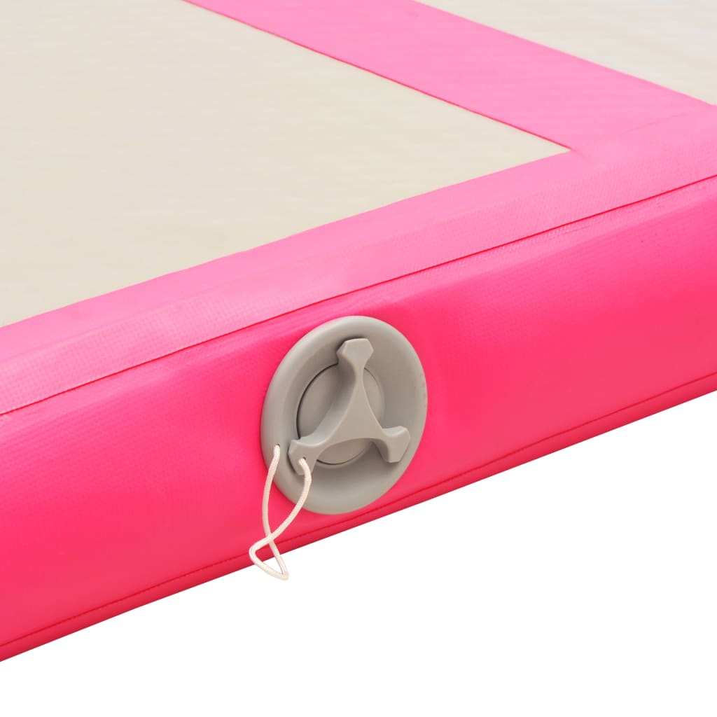 vidaXL Aufblasbare Gymnastikmatte mit Pumpe 600x100x10 cm PVC Rosa
