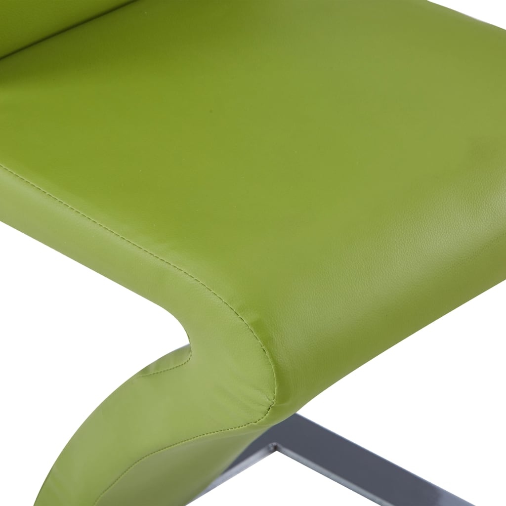 vidaXL Esszimmerstühle in Zick-Zack-Form 6 Stk. Grün Kunstleder