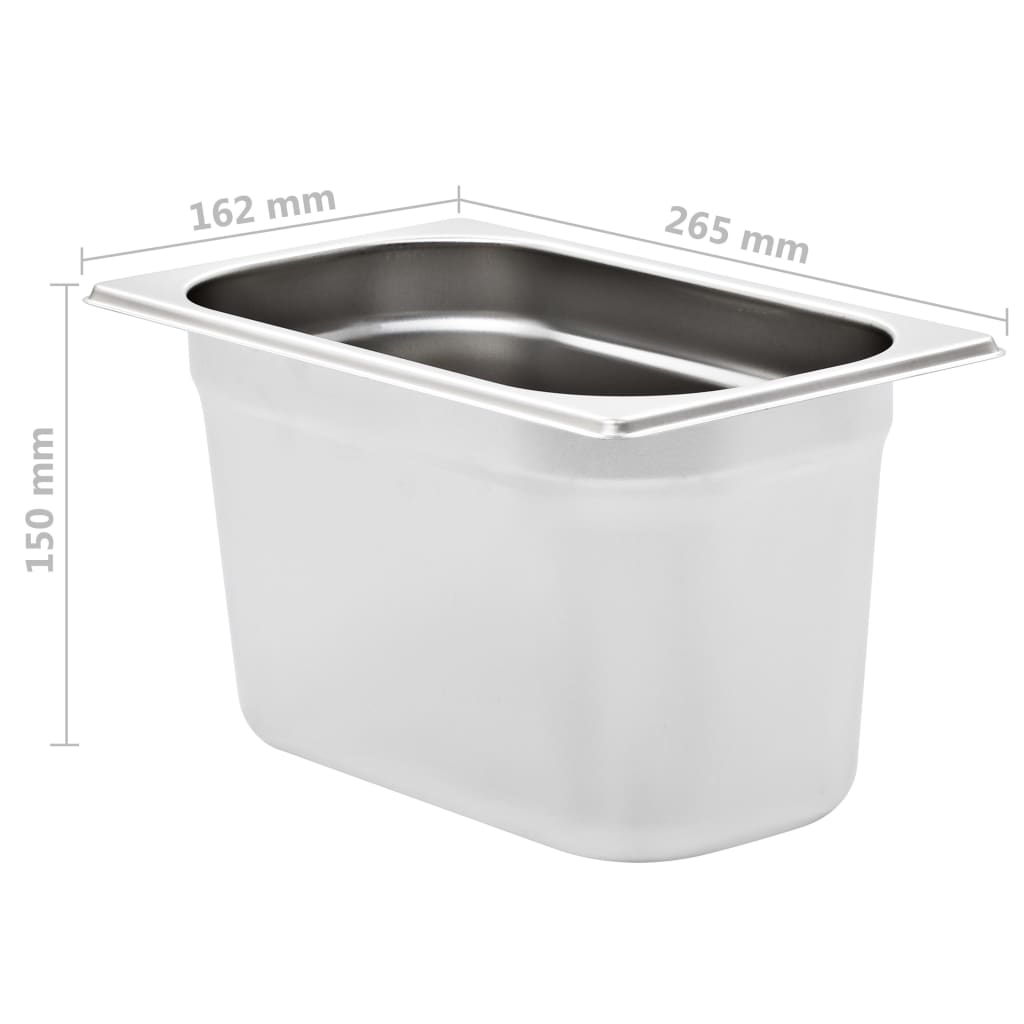vidaXL Gastronormbehälter 4 Stk. GN 1/4 150 mm Edelstahl