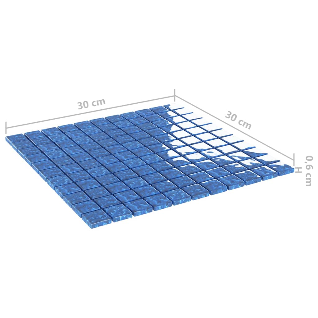 vidaXL Mosaikfliesen 11 Stk. Blau 30x30 cm Glas