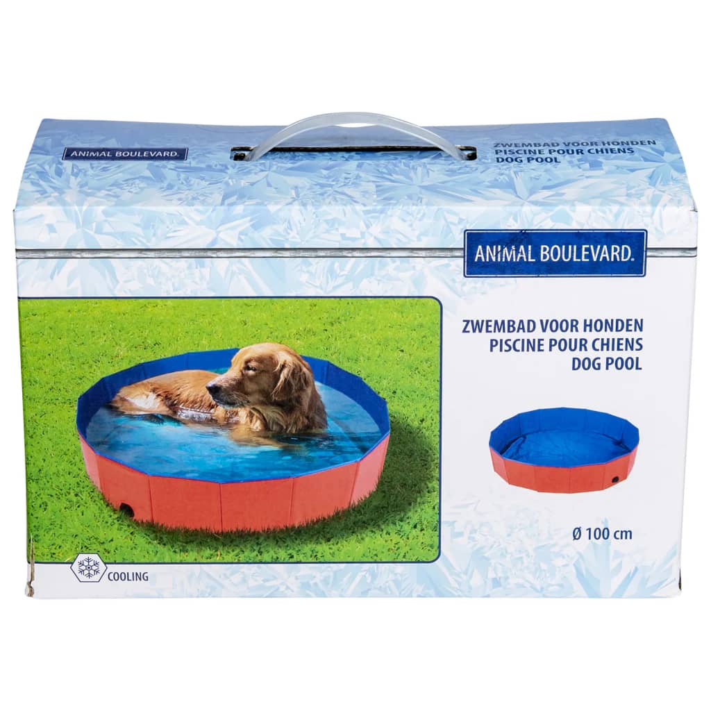 Animal Boulevard Haustier-Pool Cooling L 100x100x30 cm Rot/Blau