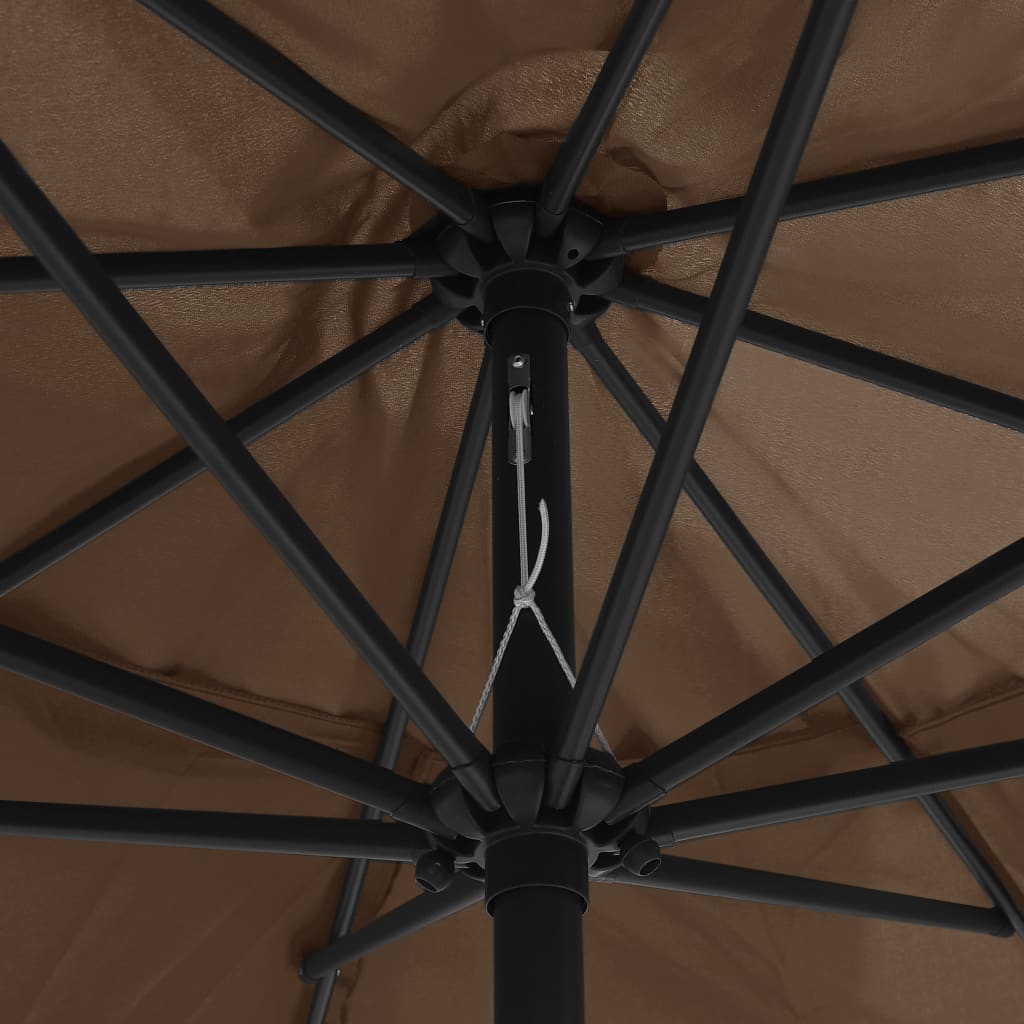 vidaXL Sonnenschirm mit Metall-Mast 390 cm Taupe