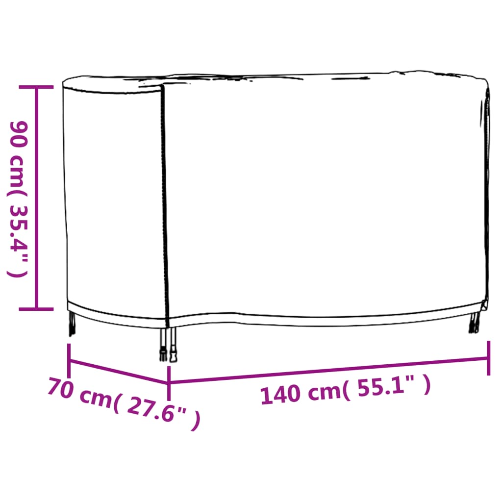 vidaXL Gartenmöbel-Abdeckung Schwarz 140x70x90 cm Wasserdicht 420D