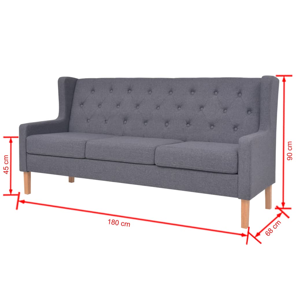 vidaXL 2-tlg. Sofa-Set Stoff Grau