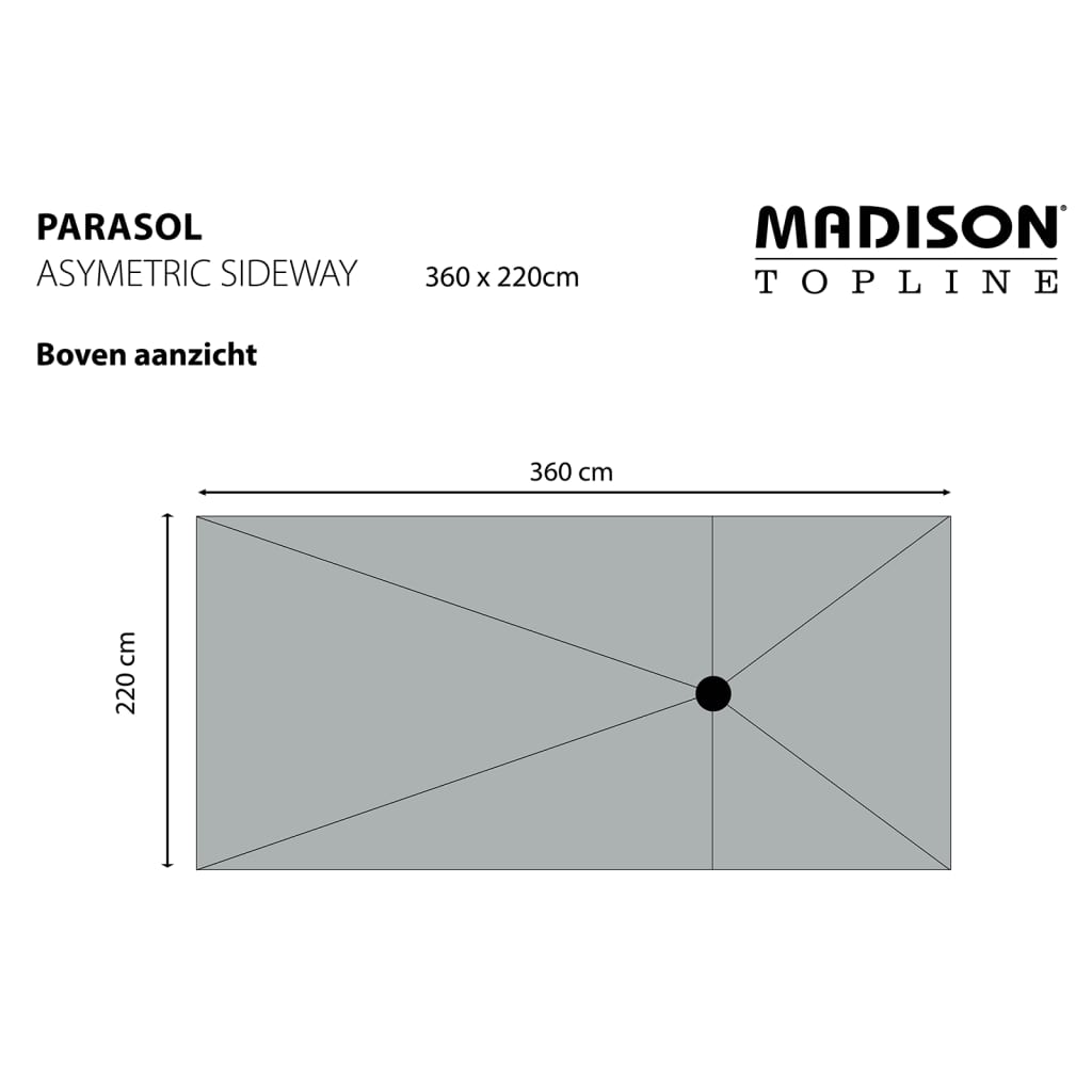 Madison Sonnenschirm Asymmetric Sideway 360x220 cm Taupe PC15P015