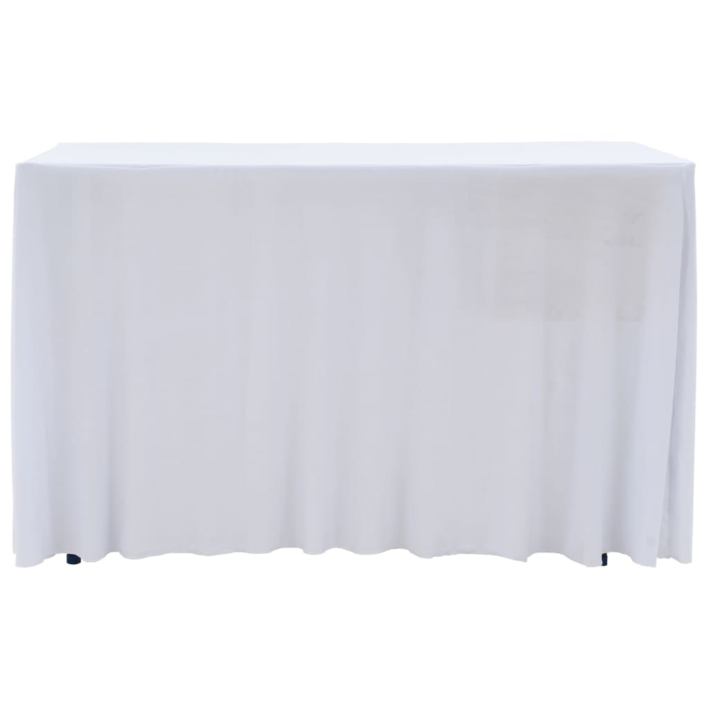 vidaXL 2 Stück Stretch-Tischdecken mit Rand Weiß 243 x 76 x 74 cm