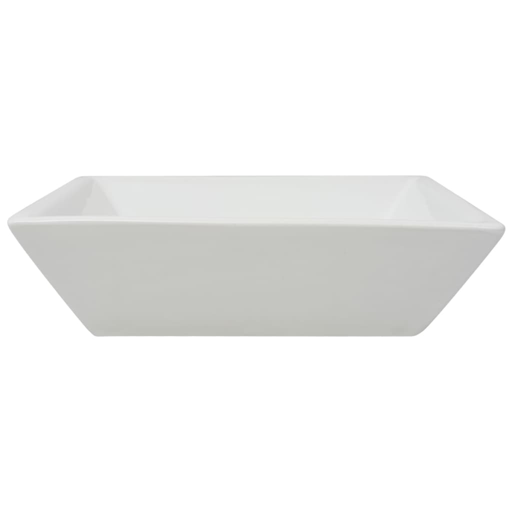 vidaXL Waschbecken Quadratisch Keramik Weiß 41,5 x 41,5 x 12 cm