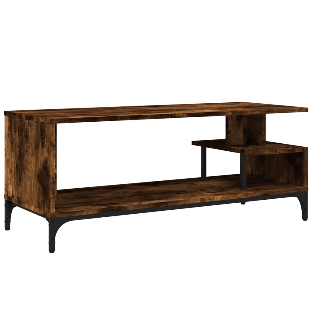 vidaXL TV-Schrank Räuchereiche 102x40x41 cm Holzwerkstoff und Stahl