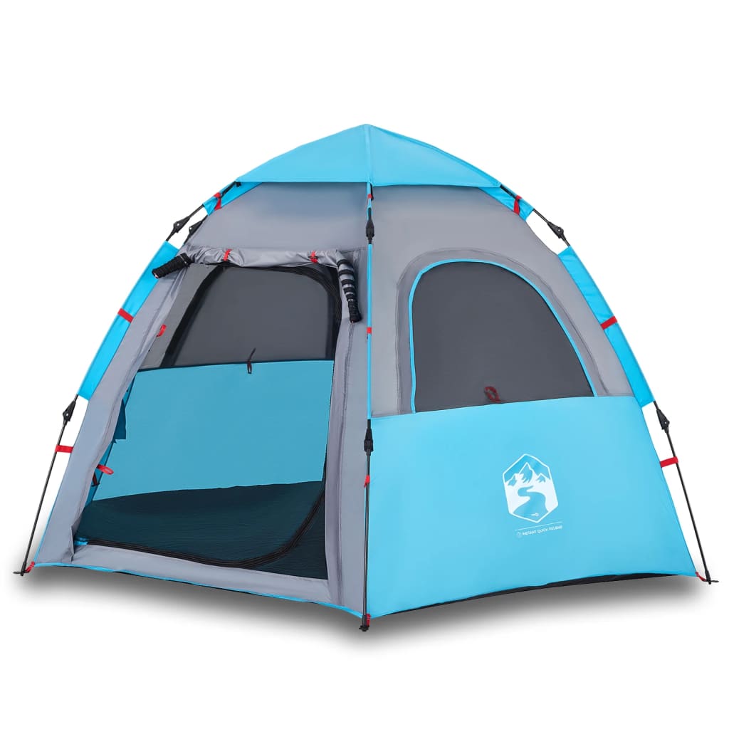 vidaXL Campingzelt 4 Personen Blau Quick Release